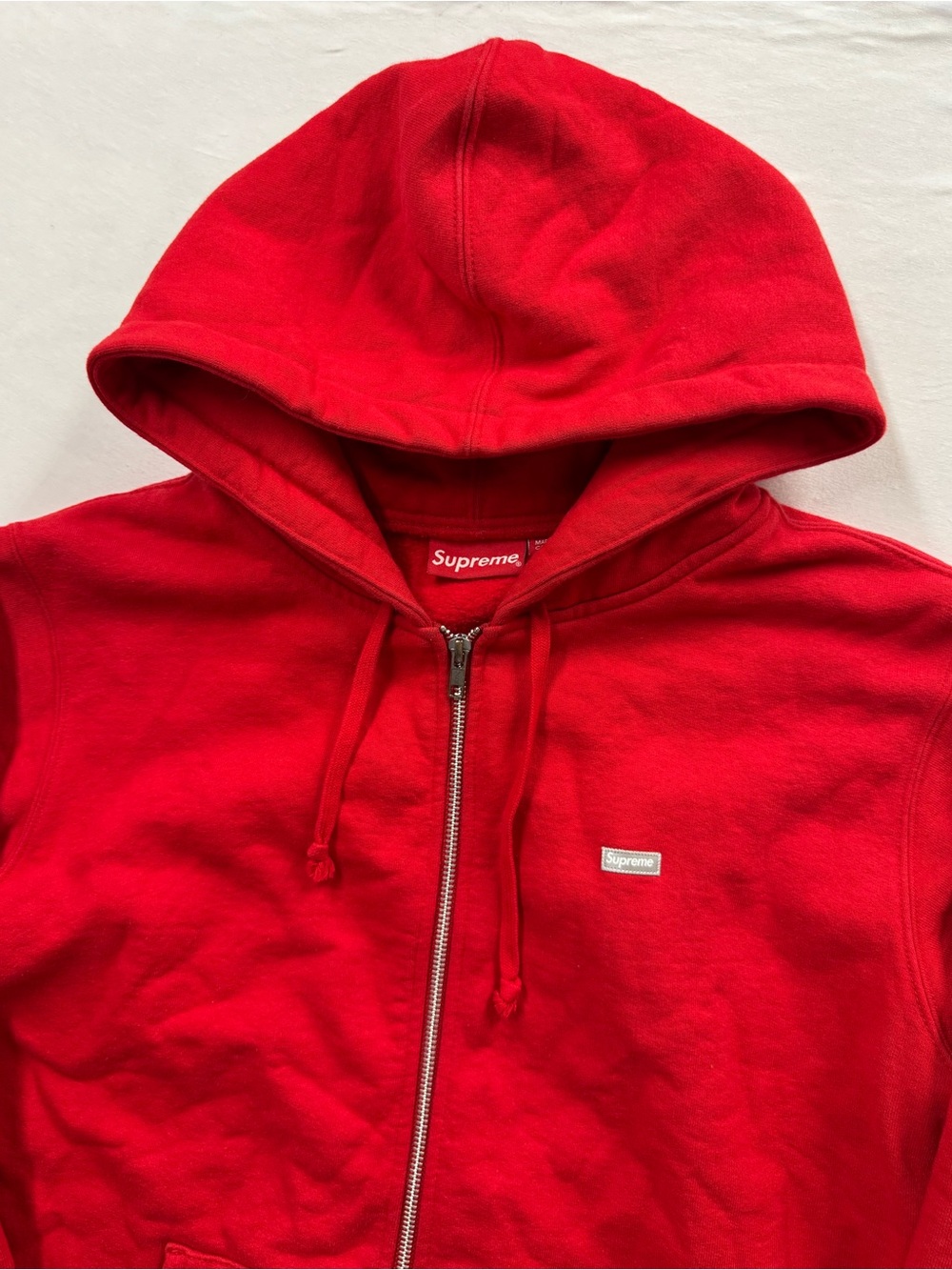 Supreme Red Small Box Zip Up Hooded Sweatshirt Mens Size Medium Hoodie FW17